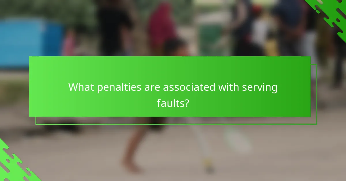 What penalties are associated with serving faults?