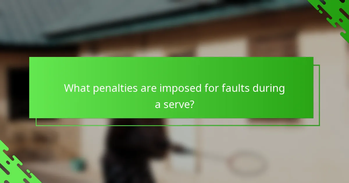 What penalties are imposed for faults during a serve?